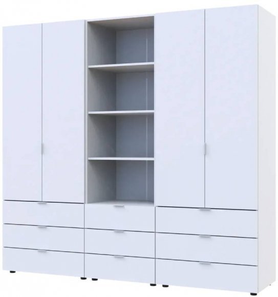 Шафа для одягу Doros Гелар Білий 2+2ДСП з пеналом 215х49.5х203.4 (DRS-011915)