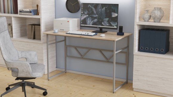 Комп'ютерний стіл Ferrum-decor Раян 75x100x70 сірий ДСП Дуб Сан-Марино 16мм (FRD-101624)