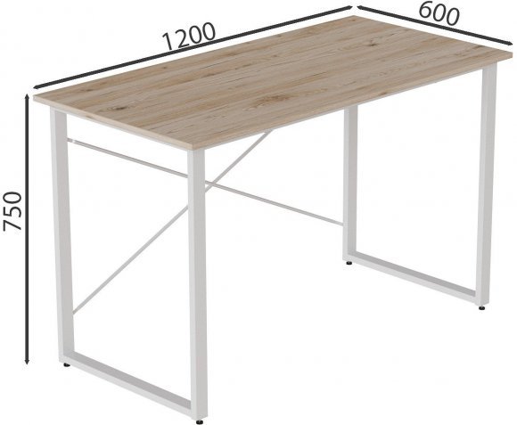 Комп'ютерний стіл Ferrum-decor Дейв 75x120x60 білий ДСП Дуб Сан-Марино 32мм (FRD-102154)