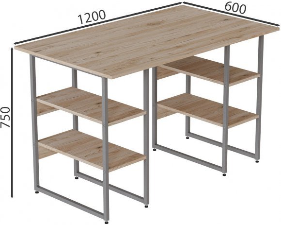 Комп'ютерний стіл Ferrum-decor Карен 75x120x60 сірий ДСП Дуб Сан-Марино 16мм (FRD-102421)