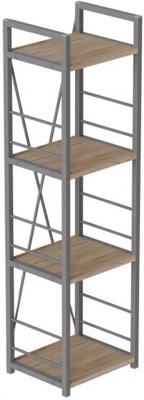 Етажерка 4/34 Ferrum-decor Серії Конект 120x34x28 сірий ДСП Дуб Сан-Марино 16мм (FRD-104284)