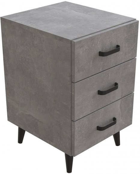 Тумба Віва 3 на конусних ніжках Ferrum-decor 56,5x35x40 Чорний метал ДСП Бетон 16 мм (FRD-106817) Тумба Віва 3 на конусних ніжках Ferrum-decor 56,5x35x40 Чорний метал ДСП Бетон 16 мм (FRD-106817)