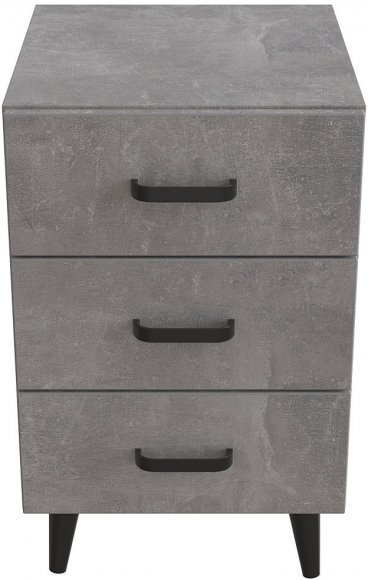 Тумба Віва 3 на конусних ніжках Ferrum-decor 56,5x35x40 Чорний метал ДСП Бетон 16 мм (FRD-106817) Тумба Віва 3 на конусних ніжках Ferrum-decor 56,5x35x40 Чорний метал ДСП Бетон 16 мм (FRD-106817)