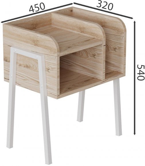Тумба модульна Ferrum-decor Амелі 540x450x320 метал Білий ДСП Дуб Сан-Марино 16 мм (FRD-103012) Тумба модульна Ferrum-decor Амелі 540x450x320 метал Білий ДСП Дуб Сан-Марино 16 мм (FRD-103012)