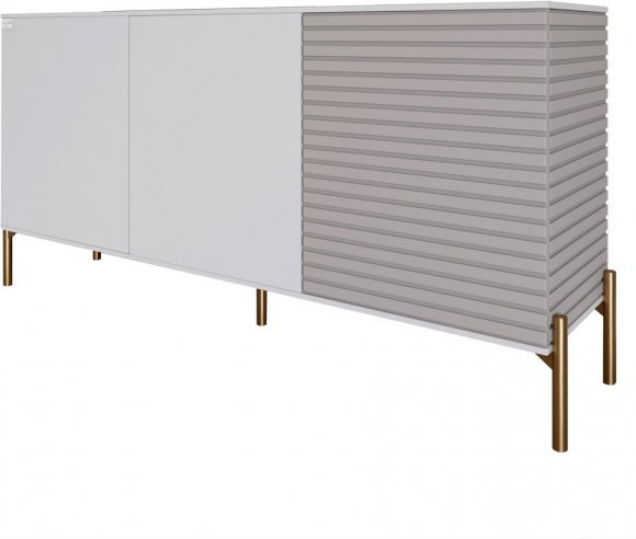 Комод закритий у вітальню на золотих металевих ніжках LION Грей 154x38x76,5 см Німфея Альба (білий)/Кашемір (LION-041874) Комод закритий у вітальню на золотих металевих ніжках LION Грей 154x38x76,5 см Німфея Альба (білий)/Кашемір (LION-041874)