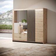 Шафа напівкупе для одягу Perfect Home Таллі / Tally 4-дверна з дзеркалом 4D2S/220 Дуб артизан/антрацит (PFH-091097) Шафа напівкупе для одягу Perfect Home Таллі / Tally 4-дверна з дзеркалом 4D2S/220 Дуб артизан/антрацит (PFH-091097)