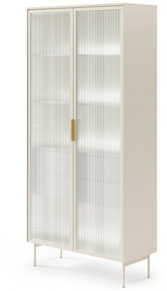 Вітрина висока з підсвіткою Perfect Home Лумі / Lumi 2D2S/91 2-дверна з 2 шухлядами Кашемір (PFH-091382)