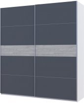 Шафа-купе двохдверна Doros G-Caiser 220х60х240 см Білий/Графіт/Бетон (DRS-011224)