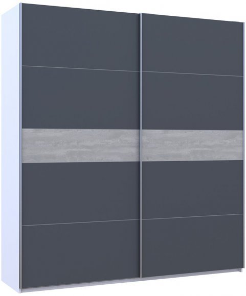 Шафа-купе двохдверна Doros G-Caiser 220х60х240 см Білий/Графіт/Бетон (DRS-011224)