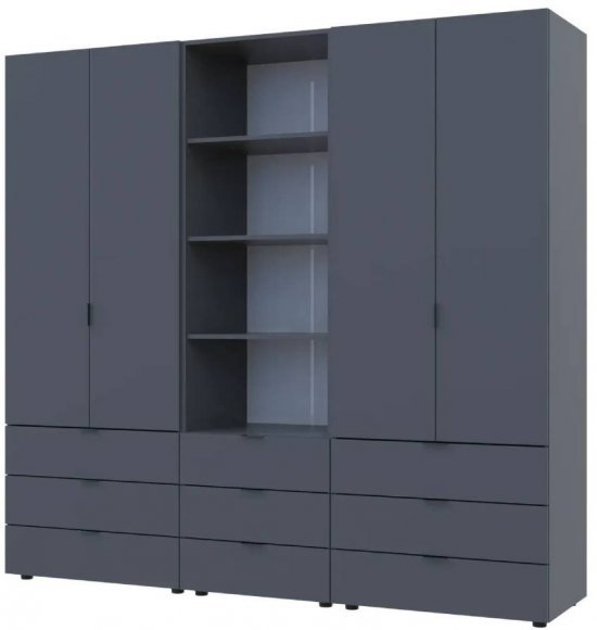 Шафа для одягу Doros Гелар Графіт 2+2ДСП з пеналом 215х49.5х203.4 (DRS-011916)