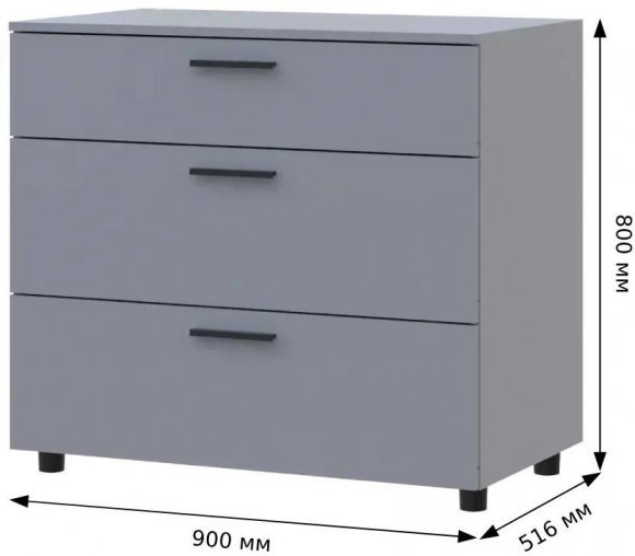 Комод Doros Торн Сірий 3Ш 90х51.6х80 (DRS-012109) Комод Doros Торн Сірий 3Ш 90х51.6х80 (DRS-012109)