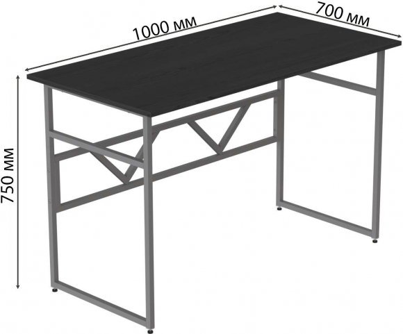 Комп'ютерний стіл Ferrum-decor Раян 75x100x70 сірий ДСП Сосна Кембра 16мм (FRD-101625)