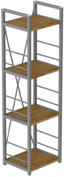 Етажерка 4/34 Ferrum-decor Серії Конект 120x34x28 сірий ДСП Дуб Артизан 16мм (FRD-104285)
