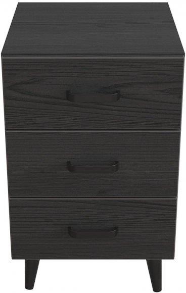 Тумба Віва 3 на конусних ніжках Ferrum-decor 56,5x35x40 Чорний метал ДСП Сосна Кембра 16 мм (FRD-106818)