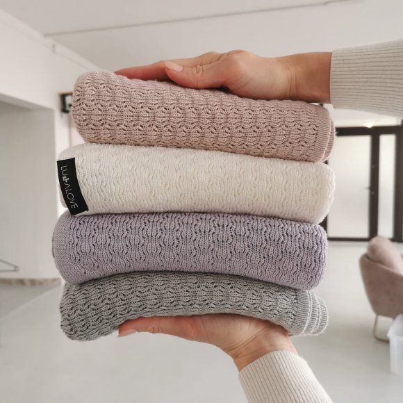 Плед плетений Butterfly 90x90 см Ice Grey lullalove-0154 Плед плетений Butterfly 90x90 см Ice Grey lullalove-0154