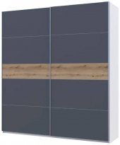 Шафа-купе двохдверна Doros G-Caiser 220х60х240 см Білий/Графіт/Дуб евок (DRS-011225)