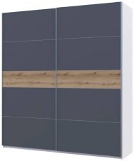 Шафа-купе двохдверна Doros G-Caiser 220х60х240 см Білий/Графіт/Дуб евок (DRS-011225)