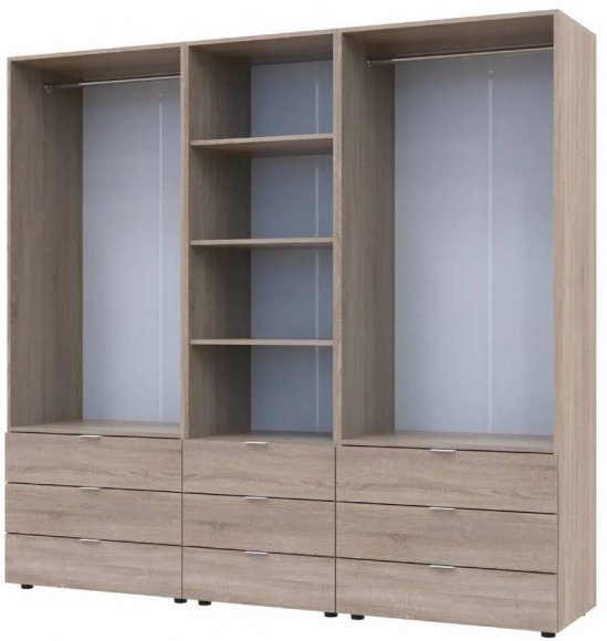 Шафа для одягу Гелар Дуб сонома 2+2ДСП з пеналом 215х49.5х203.4 (DRS-011917) Шафа для одягу Гелар Дуб сонома 2+2ДСП з пеналом 215х49.5х203.4 (DRS-011917)