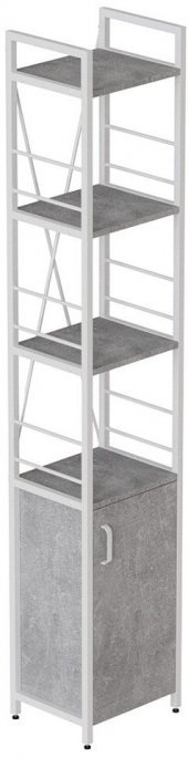 Етажерка 4/34 Ferrum-decor Серії Конект із тумбою 179x34x28 Білий ДСП Бетон (FRD-104476)