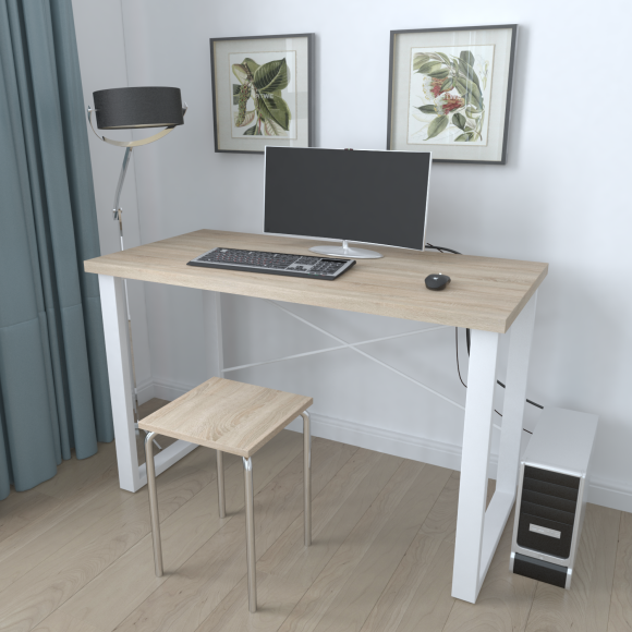 Письмовий стіл Ferrum-decor Драйв 750x1400x700 Білий метал ДСП Дуб Сонома 32 мм (FRD-103418) Письмовий стіл Ferrum-decor Драйв 750x1400x700 Білий метал ДСП Дуб Сонома 32 мм (FRD-103418)