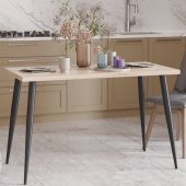 Кухонний стіл Марсель 50 Ferrum-decor 75x120x60 Чорний метал ДСП Дуб Сан-Марино 32 мм (FRD-106700)