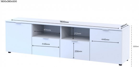 Тумба під ТВ Doros Рон 4 180х38х50 см Білий (DRS-011298) Тумба під ТВ Doros Рон 4 180х38х50 см Білий (DRS-011298)