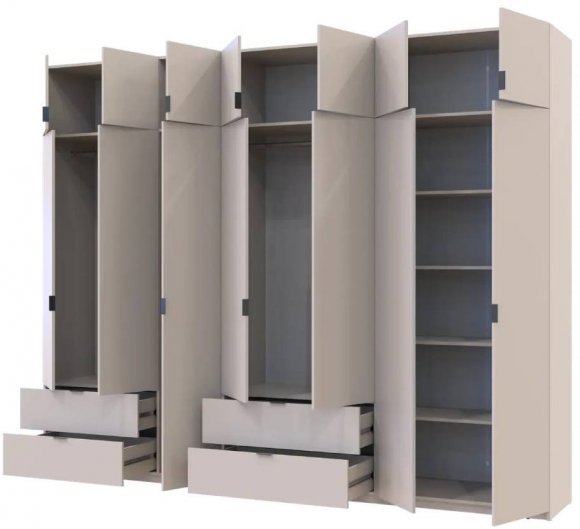 Шафа для одягу Doros Лукас Кашемір 3+4 ДСП 300х50х240 DRS-011718 (42005132)