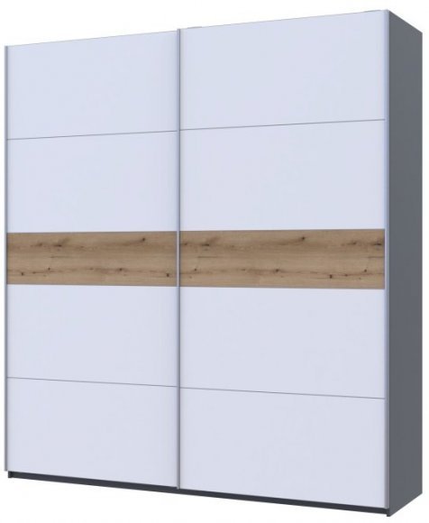 Шафа-купе двохдверна Doros G-Caiser 220х60х240 см Графіт/Білий/Дуб евок (DRS-011230) Шафа-купе двохдверна Doros G-Caiser 220х60х240 см Графіт/Білий/Дуб евок (DRS-011230)