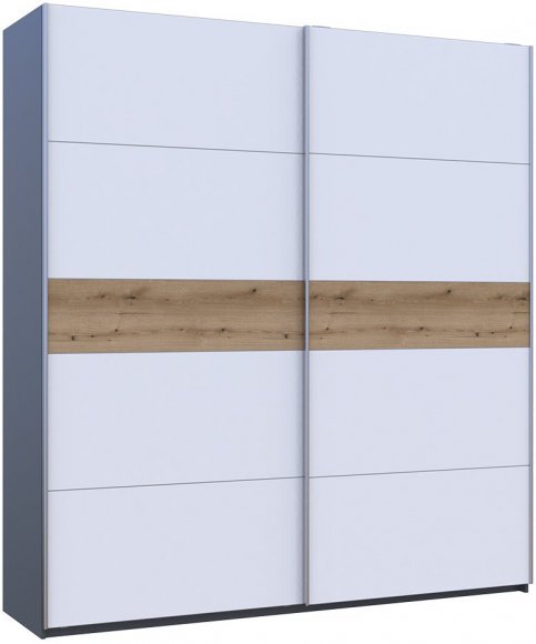 Шафа-купе двохдверна Doros G-Caiser 220х60х240 см Графіт/Білий/Дуб евок (DRS-011230) Шафа-купе двохдверна Doros G-Caiser 220х60х240 см Графіт/Білий/Дуб евок (DRS-011230)
