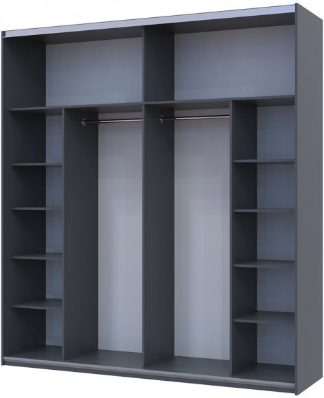 Шафа-купе двохдверна Doros G-Caiser 220х60х240 см Графіт/Білий/Дуб евок (DRS-011230) Шафа-купе двохдверна Doros G-Caiser 220х60х240 см Графіт/Білий/Дуб евок (DRS-011230)
