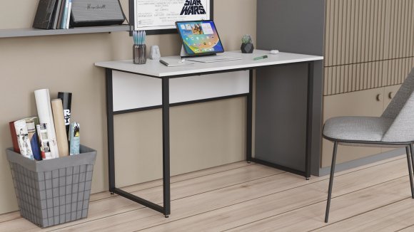 Письмовий стіл Ferrum-decor Коді 75x140x70 чорний ДСП Біле 16мм (FRD-103781)