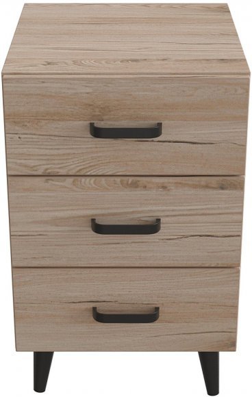 Тумба Віва 3 на конусних ніжках Ferrum-decor 56,5x35x40 Чорний метал ДСП Дуб Сан-Марино 16 мм (FRD-106822)