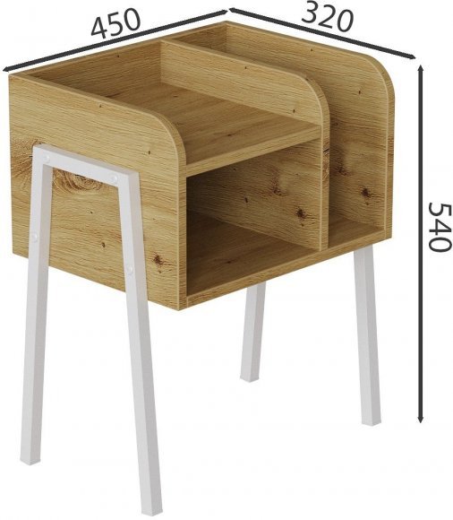Тумба модульна Ferrum-decor Амелі 540x450x320 метал Білий ДСП Дуб Дуб Артизан 16 мм (FRD-103016) Тумба модульна Ferrum-decor Амелі 540x450x320 метал Білий ДСП Дуб Дуб Артизан 16 мм (FRD-103016)