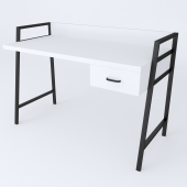 Письмовий стіл Ferrum-decor 750x1000x600 Чорний метал ДСП Біле 32 мм (FRD-103422) Письмовий стіл Ferrum-decor 750x1000x600 Чорний метал ДСП Біле 32 мм (FRD-103422)