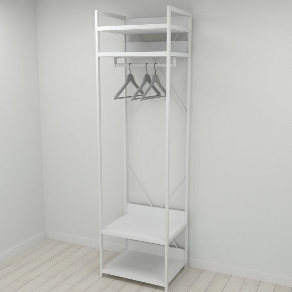 Шафа Гардероб Уні секція 2 серії Конект Ferrum-decor 220x60x50см Білий метал ДСП Білий 32 мм (FRD-104543) Шафа Гардероб Уні секція 2 серії Конект Ferrum-decor 220x60x50см Білий метал ДСП Білий 32 мм (FRD-104543)