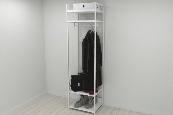 Шафа Гардероб Уні секція 2 серії Конект Ferrum-decor 220x60x50см Білий метал ДСП Білий 32 мм (FRD-104543) Шафа Гардероб Уні секція 2 серії Конект Ferrum-decor 220x60x50см Білий метал ДСП Білий 32 мм (FRD-104543)