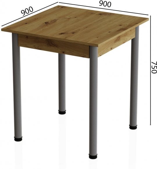 Стіл кухонний Ferrum-decor Агата 75x90x90 Сірий ДСП Дуб Артизан 16мм (FRD-105683)