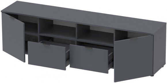 Тумба під ТВ Doros Рон 4 180х38х50 см Графіт (DRS-011299) Тумба під ТВ Doros Рон 4 180х38х50 см Графіт (DRS-011299)