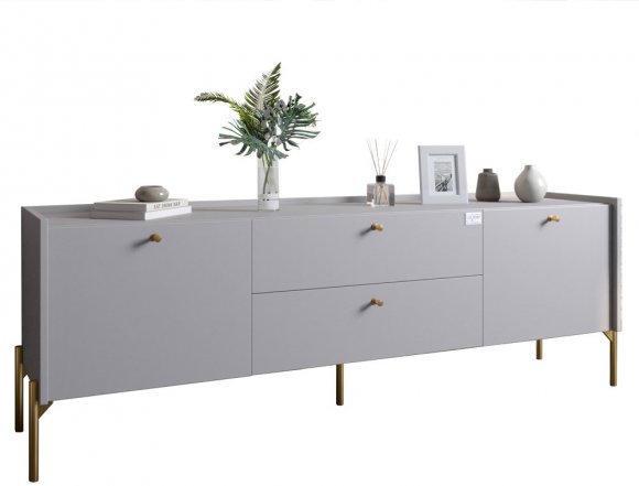 Тумба під телевізор з шухлядами LION Wood з золотими ніжками 160х65х40 см Кашемір (LION-043117) Тумба під телевізор з шухлядами LION Wood з золотими ніжками 160х65х40 см Кашемір (LION-043117)