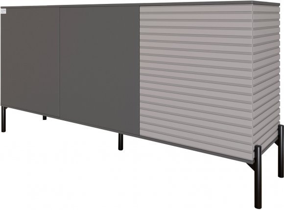 Комод закритий у вітальню на чорних металевих ніжках LION Грей 154x38x76,5 см Антрацит/Кашемір (LION-041803) Комод закритий у вітальню на чорних металевих ніжках LION Грей 154x38x76,5 см Антрацит/Кашемір (LION-041803)