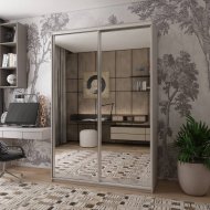 Шафа-купе Doros Сіті Лайт Кашемір 2 дзеркала 120х60х225 (80736341) Шафа-купе Doros Сіті Лайт Кашемір 2 дзеркала 120х60х225 (80736341)