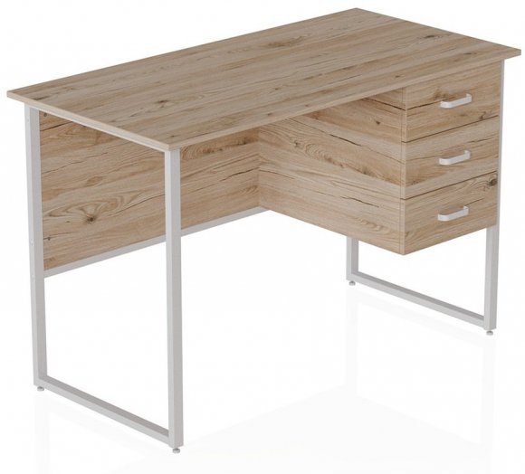 Комп'ютерний стіл Ferrum-decor Гаррі 75x120x70 білий ДСП Дуб Сан-Марино 16мм (FRD-101004)