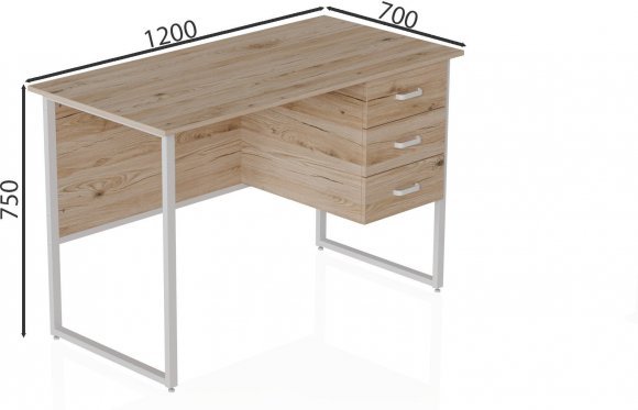Комп'ютерний стіл Ferrum-decor Гаррі 75x120x70 білий ДСП Дуб Сан-Марино 16мм (FRD-101004)