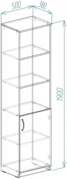 Пенал Анжело Ferrum-decor на 4 полиці з 1 дверима 1900x500x380 ДСП Бетон 16 мм (FRD-104953) Пенал Анжело Ferrum-decor на 4 полиці з 1 дверима 1900x500x380 ДСП Бетон 16 мм (FRD-104953)