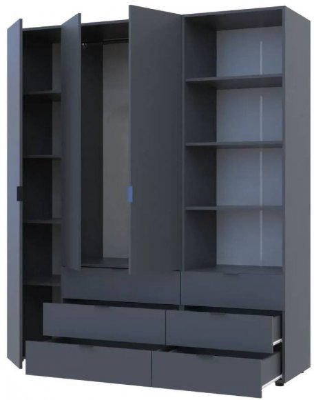 Шафа для одягу Doros Гелар Графіт 3ДСП з пеналом 176.2х49.5х203.4 (DRS-011920) Шафа для одягу Doros Гелар Графіт 3ДСП з пеналом 176.2х49.5х203.4 (DRS-011920)