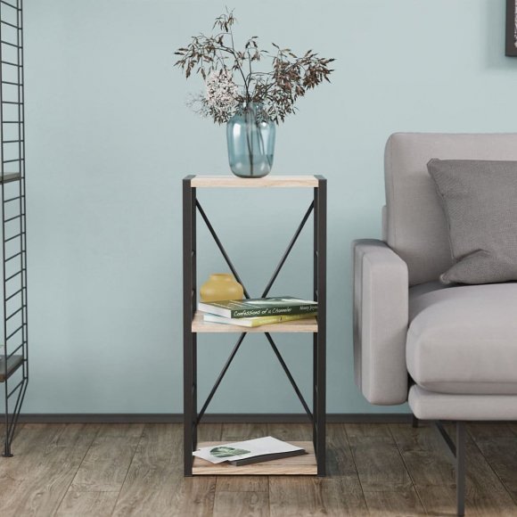 Етажерка 3/34 Ferrum-decor Серії Конект 73x34x28 чорний ДСП Дуб Сан-Марино 16мм (FRD-104290)