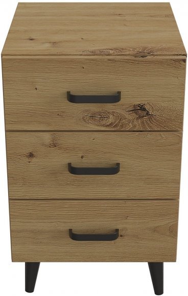 Тумба Віва 3 на конусних ніжках Ferrum-decor 56,5x35x40 Чорний метал ДСП Дуб Артизан 16 мм (FRD-106824) Тумба Віва 3 на конусних ніжках Ferrum-decor 56,5x35x40 Чорний метал ДСП Дуб Артизан 16 мм (FRD-106824)