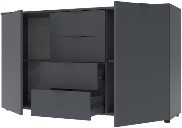 Комод у спальню Doros Рон 5 140х38х81 см Графіт (DRS-011301)