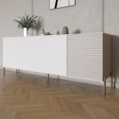 Комод на золотих металевих ніжках LION Грей 204x38x76,5 см Німфея Альба (білий)/Кашемір (LION-042642) Комод на золотих металевих ніжках LION Грей 204x38x76,5 см Німфея Альба (білий)/Кашемір (LION-042642)