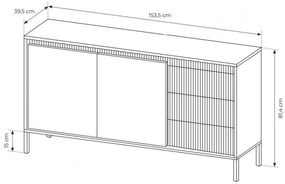 Комод Perfect Home Сенсо / Senso 2-дверний з 3 шухлядами 2D3S/153 Беж (PFH-091107) Комод Perfect Home Сенсо / Senso 2-дверний з 3 шухлядами 2D3S/153 Беж (PFH-091107)